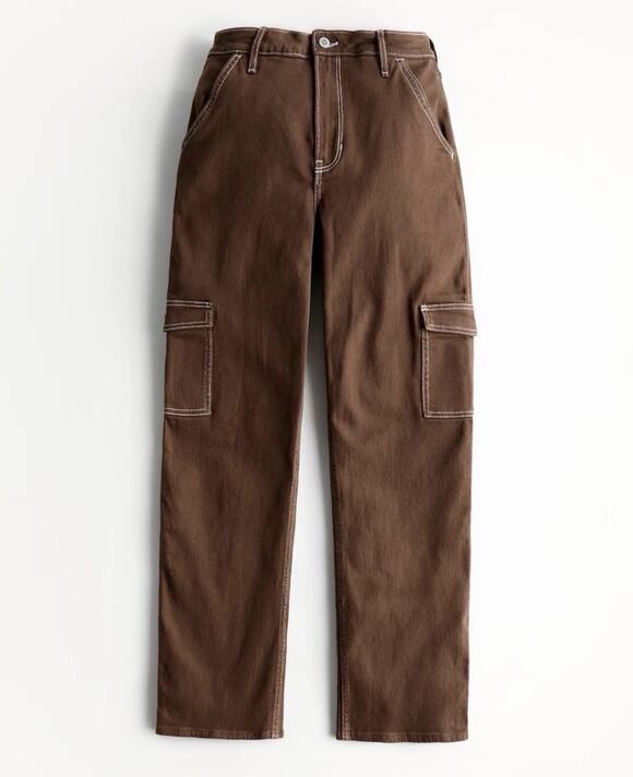 Hollister Denim - Hollister Ultra High Rise Dad Jeans 90s Y2k Cargo Brown Grunge Sz 0 24 x 31